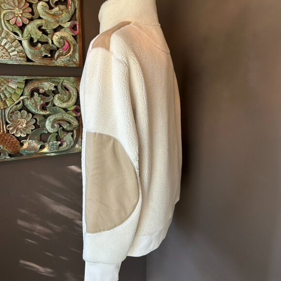 BANANA REPUBLIC Half-Zip Sherpa Sweater - NWT (L) - Picture 4 of 8
